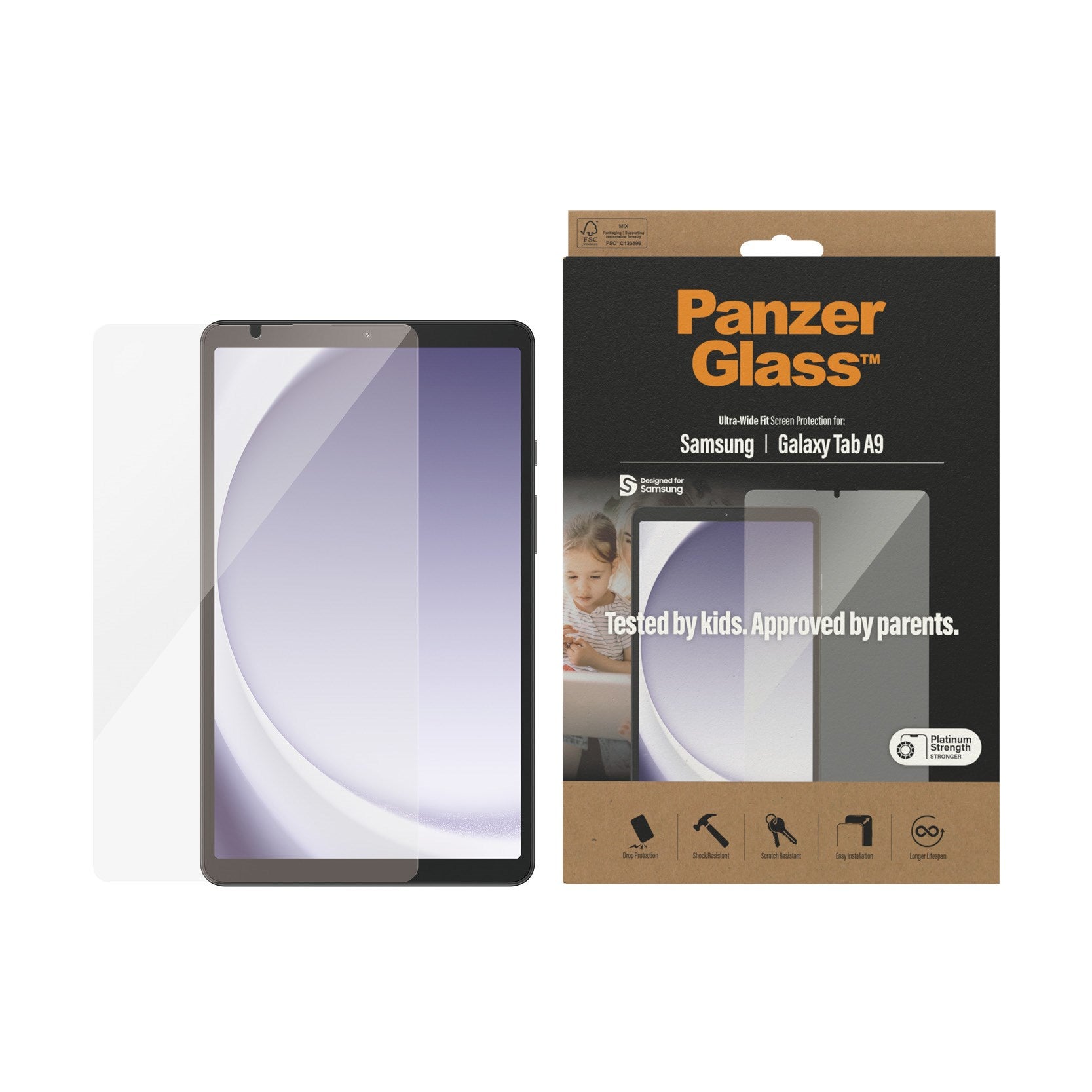 PanzerGlass® Screen Protector Samsung Galaxy Tab A9 | Ultra-Wide Fit